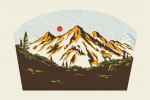 Vintage Linework - Mountain Range