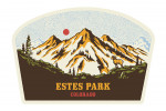 Estes Park, Colorado - Vintage Linework - Mountain Range - Contour