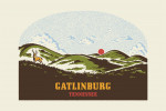 Gatlinburg, Tennessee - Vintage Linework - Rolling Hills