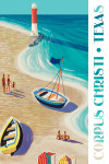 Corpus Christi, Texas - Vintage Beach Scene