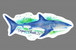 Corpus Christi, Texas - Great White Shark - Watercolor - Contour