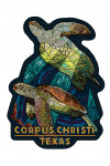 Corpus Christi, Texas - Paper Mosaic - Sea Turtle - Contour