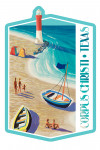 Corpus Christi, Texas - Vintage Beach Scene - Contour