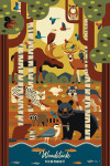 Woodstock, Vermont - Geometric - Forest Animals