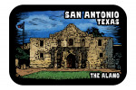 San Antonio, Texas - The Alamo - Scratchboard - Contour