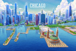 Chicago, Illinois - Lithograph City Series