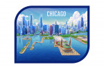 Chicago, Illinois - Lithograph City Series - Contour