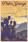 Palm Springs, California - Lithograph - Cactus & Desert Scene