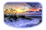 Mississippi - Gulf Coast - Sunrise Beach Scene - Contour