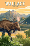 Wallace, Idaho - Painterly - Moose