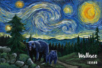 Wallace, Idaho - Starry Night - Bear & Cub
