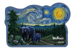 Wallace, Idaho - Starry Night - Bear & Cub - Contour