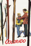 Colorado - Couple by Skis in the Snow
