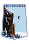 Vail, Colorado - Painterly - Skier Jumping - Contour