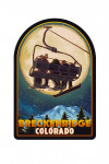 Breckenridge, Colorado - Ski Lift & Full Moon with Snowboarder - Contour