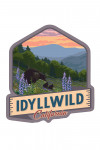Idyllwild, California - Bear and Spring Flowers - Contour