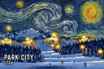 Park City, Utah - Starry Night - Ski