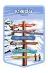 Park City, Utah - Signpost - Ski & Snow - Contour