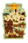 Park City, Utah - Geometric - Ski Resort - Contour