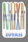 Park City, Utah - Skis in Snow - Contour