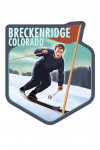 Breckenridge, Colorado - Retro Skier - Contour