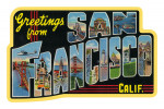 San Francisco, California - Greetings from San Francisco - Contour