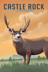 Castle Rock, Washington - Lithograph Wildlife Series - Mule Deer