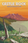 Castle Rock, Washington - Mount St. Helens - Sunset View