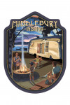 Middlebury, Indiana - Painterly - Retro Camper & Lake - Contour