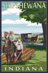 Shipshewana, Indiana - Painterly - Amish Farm Scene