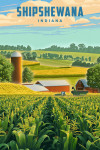Shipshewana, Indiana - Lithograph - Corn Harvest