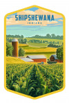 Shipshewana, Indiana - Lithograph - Corn Harvest - Contour