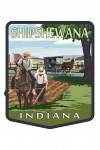 Shipshewana, Indiana - Painterly - Amish Farm Scene - Contour