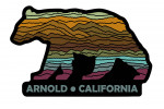 Arnold, California - Abstract Mountain Scene - Black Bear - Contour