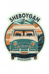 Sheboygan, Wisconsin - Camper Van - Surfboard - Contour