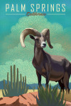 Palm Springs, California - Lithograph - Bighorn Sheep
