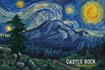 Castle Rock, Washington - Starry Night - Mount Rainier