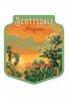 Scottsdale, Arizona - Oil Painting - National Park Series - Cactus - Contour