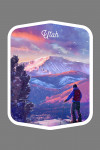 Utah - Watercolor Study - Purple Skies - Ski View - Contour