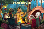Vancouver, Canada - Painterly - Pack Life - Dogs Around Campfire