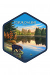 Coeur d'Alene, Idaho - Oil Painting - Bear By Lake At Sunrise - Contour