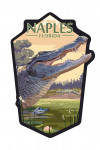 Naples, Florida - Painterly - Alligator Scene - Contour