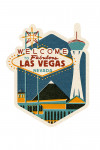 Las Vegas, Nevada - Woodblock - Contour