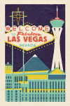 Las Vegas, Nevada - Woodblock