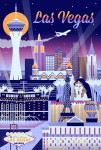 Las Vegas, Nevada - Retro Skyline Chromatic Series