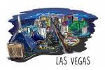 Las Vegas, Nevada - Line Drawing - Cityscape