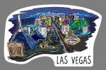 Las Vegas, Nevada - Line Drawing - Cityscape - Contour