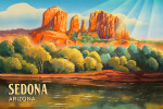 Sedona, Arizona - Lithograph - Cathedral Rock