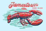 Jamestown, Rhode Island - Distressed Ink - Red Lobster