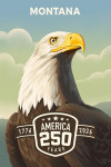 Montana - Lithograph Wildlife Series - Bald Eagle - USA250